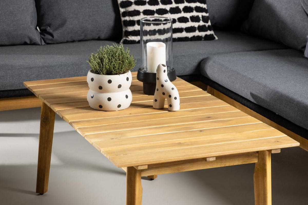 SOFASET, Chania, Schwarz, Akazie., 60 x 110 x 45 cm, 2-teilig - Schwarz, Holz - ebuy24