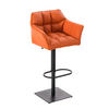 BARHOCKER Sihar Kunstleder Orange Schwarz - Orange, Leder/Metall (64/88/45cm) - DELUKE