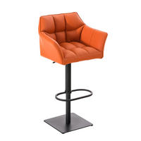 BARHOCKER Sihar Kunstleder Orange Schwarz - Orange, Leder/Metall (64/88/45cm) - DELUKE