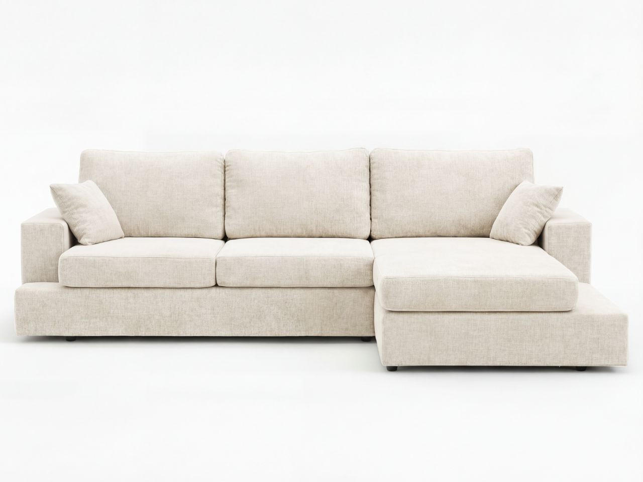 ECKSOFA Nesto Creme Rechts - Creme, Holz/Textil (165/260cm) - Graingold