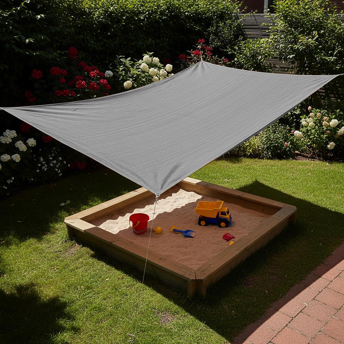 SONČNO jadro - antracit, kovina/umetna masa (500/400cm) - Relaxdays