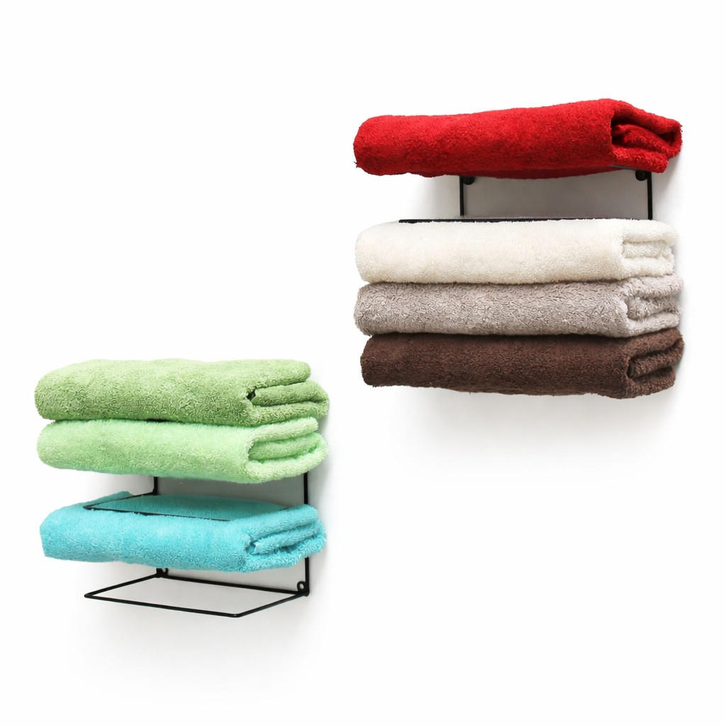 HANDTUCHHALTER Wandmontage 2er Set Metall Schwarz 20 cm - Schwarz, Metall (20/20/14.5cm) - DanDiBo