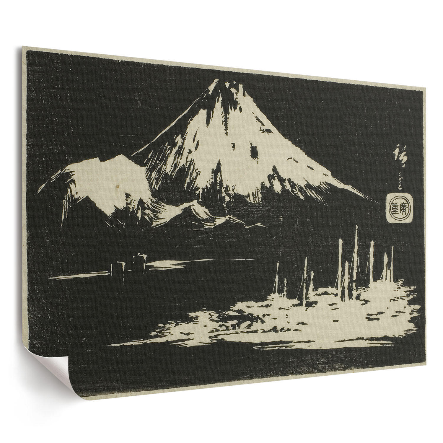 POSTER - 84x59 cm (A1) - Utagawa Hiroshige - Seikenji Fuji - Schwarz, Textil (84/59.4/0.1cm) - TULUP