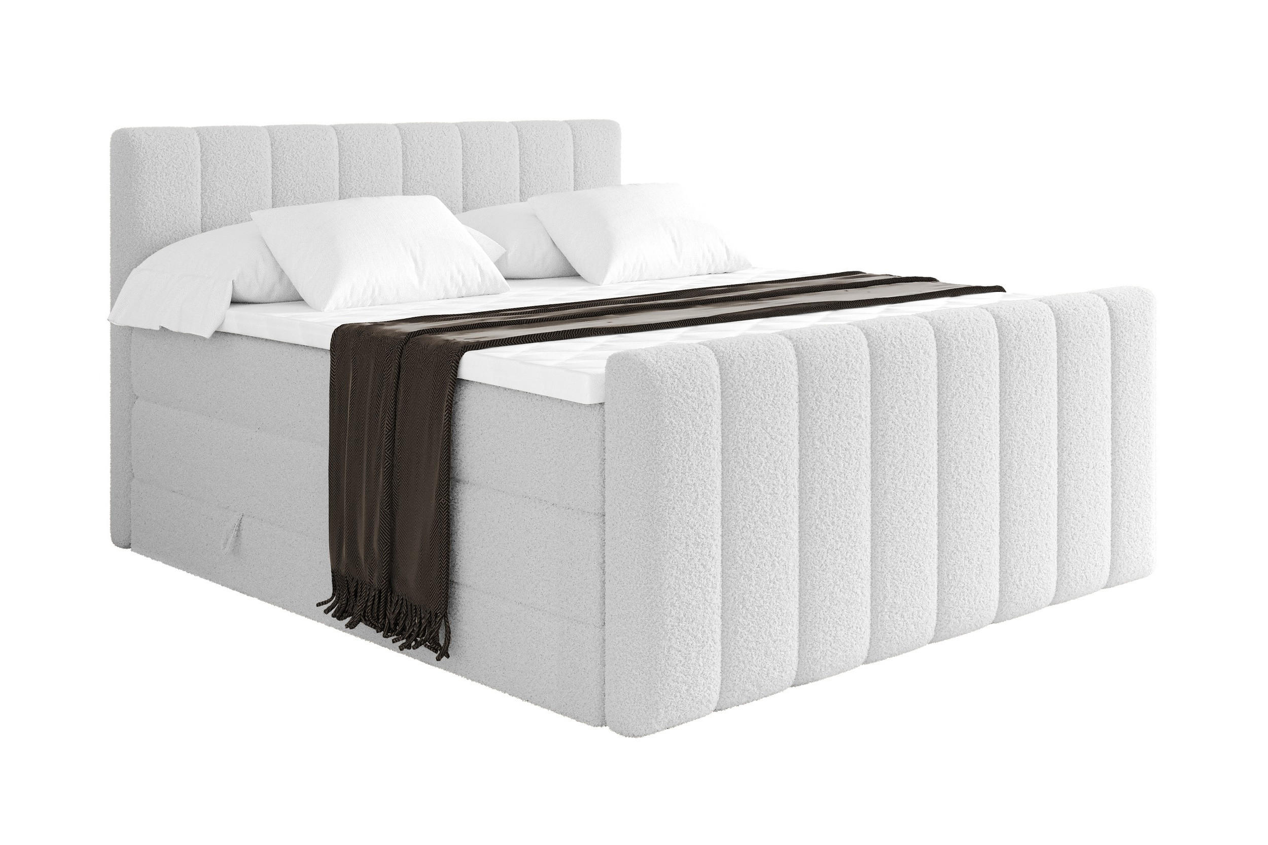 Altdecor Boxspringbett Weiß 140x200 cm