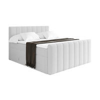 BOXSPRINGOVÁ POSTEL s matrací H3/H4 - OTTA-Z KING - 200x200 cm Bílá - bílá, kompozitní dřevo (200/200cm) - ALTDECOR