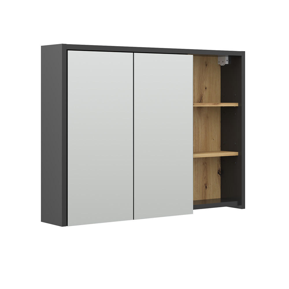 BADSPIEGELSCHRANK Viola Artisan-Eiche 100 x 75 cm - Eiche Artisan, Holzwerkstoff (100/75/18cm) - Vicco