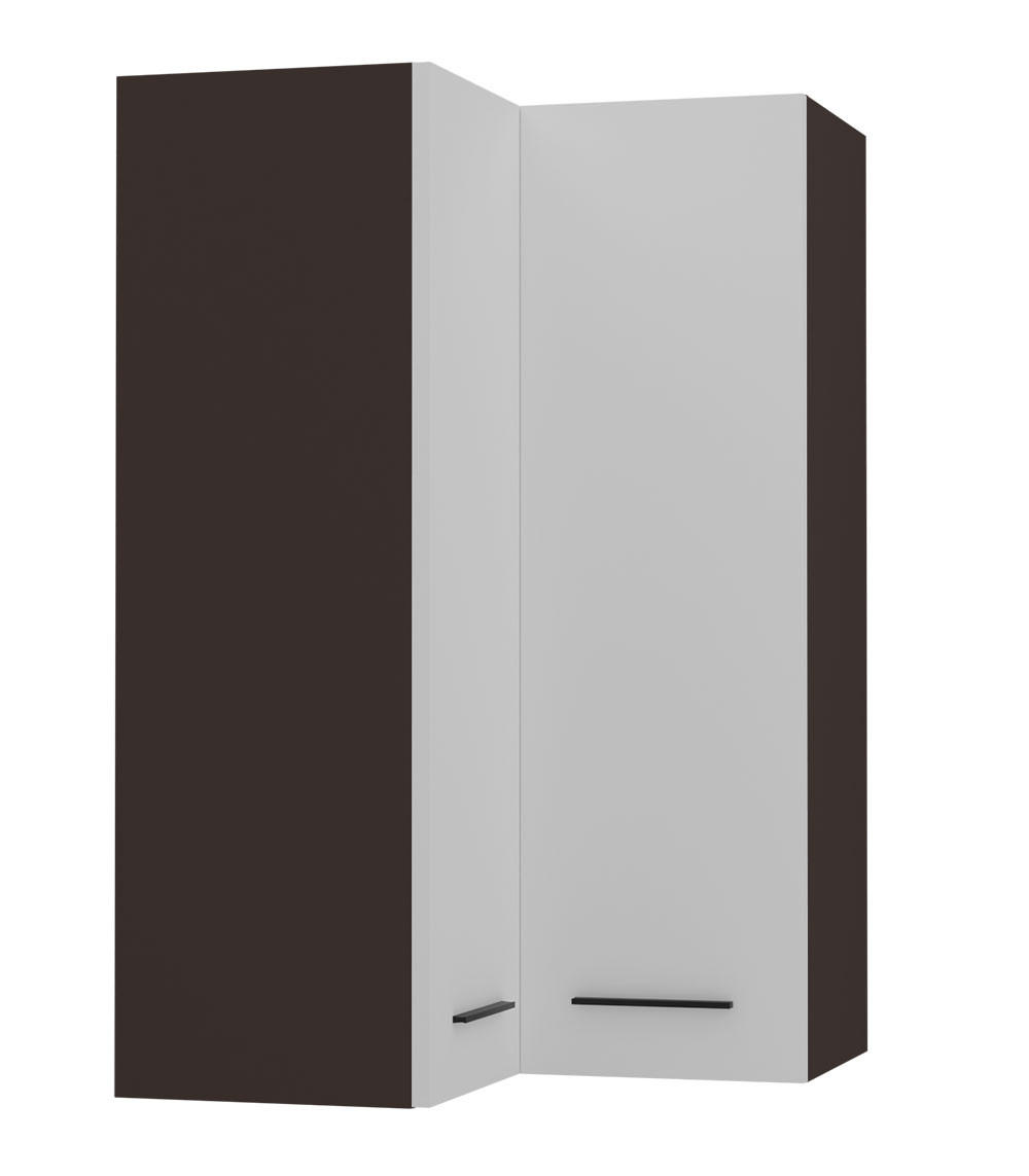 ECKHÄNGESCHRANK Bonn W14/60 lava / weiß matt 60 / 60 / 96cm - Dunkelgrau/Weiß, Holz/Holzwerkstoff (60/96/60cm) - Feldmann-Wohnen