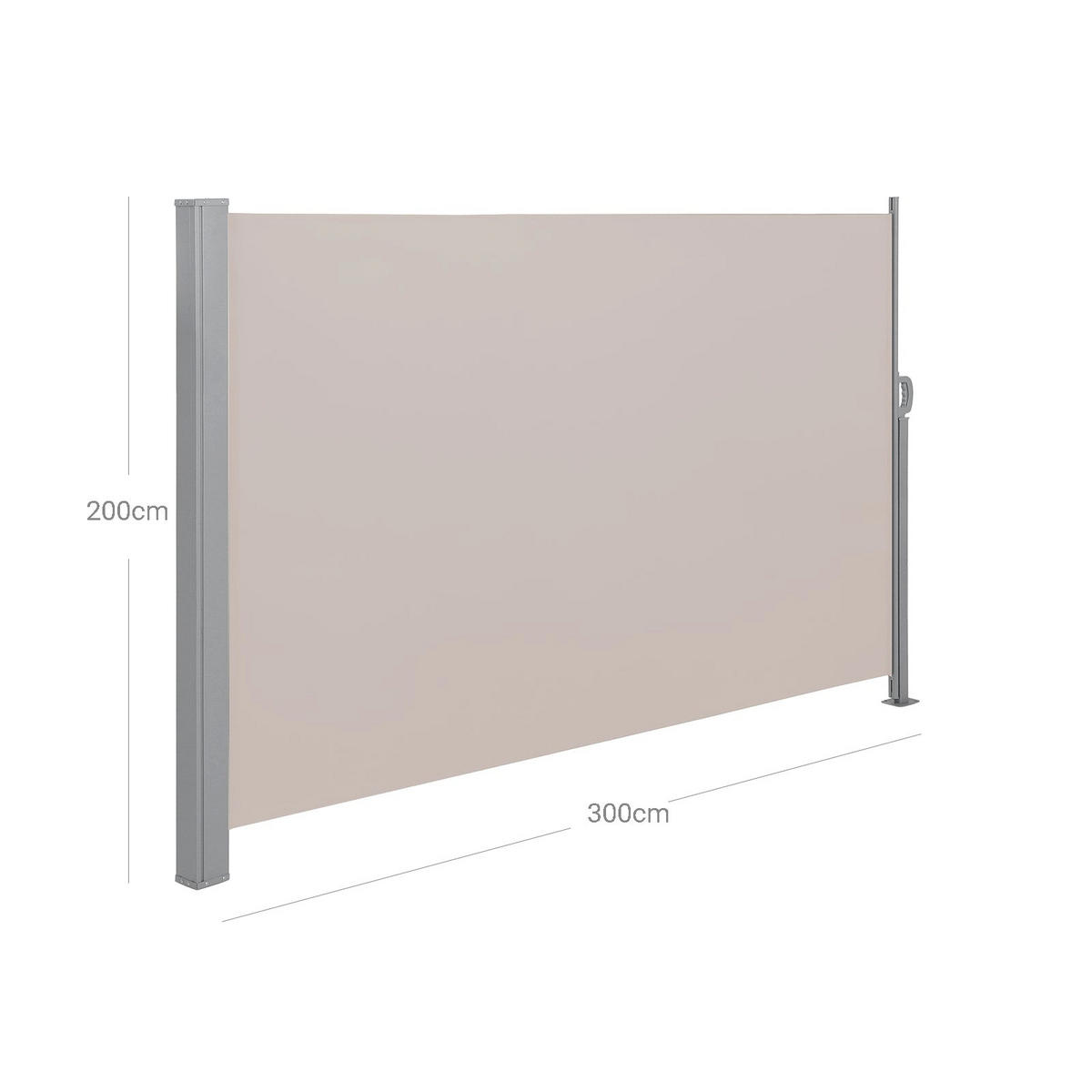 SEITENMARKISE - Taupe, Metall (200/13cm) - Hansiro