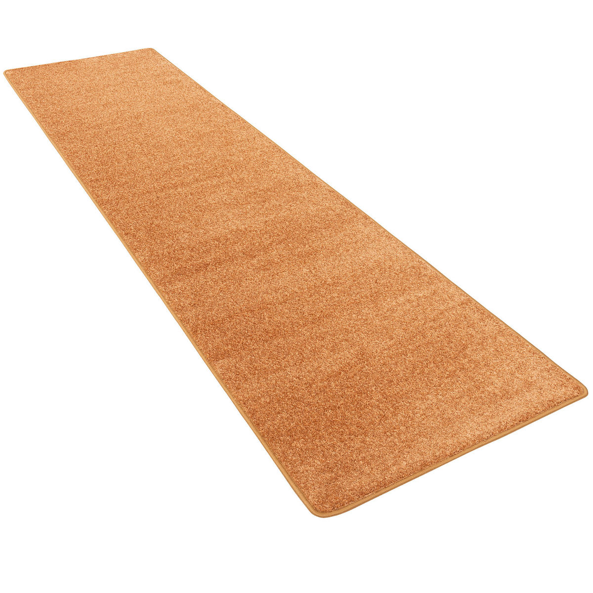 HOCHFLOR VELOURS LÄUFER TEPPICH LUNA - Terracotta, Textil (80/200cm) - Snapstyle