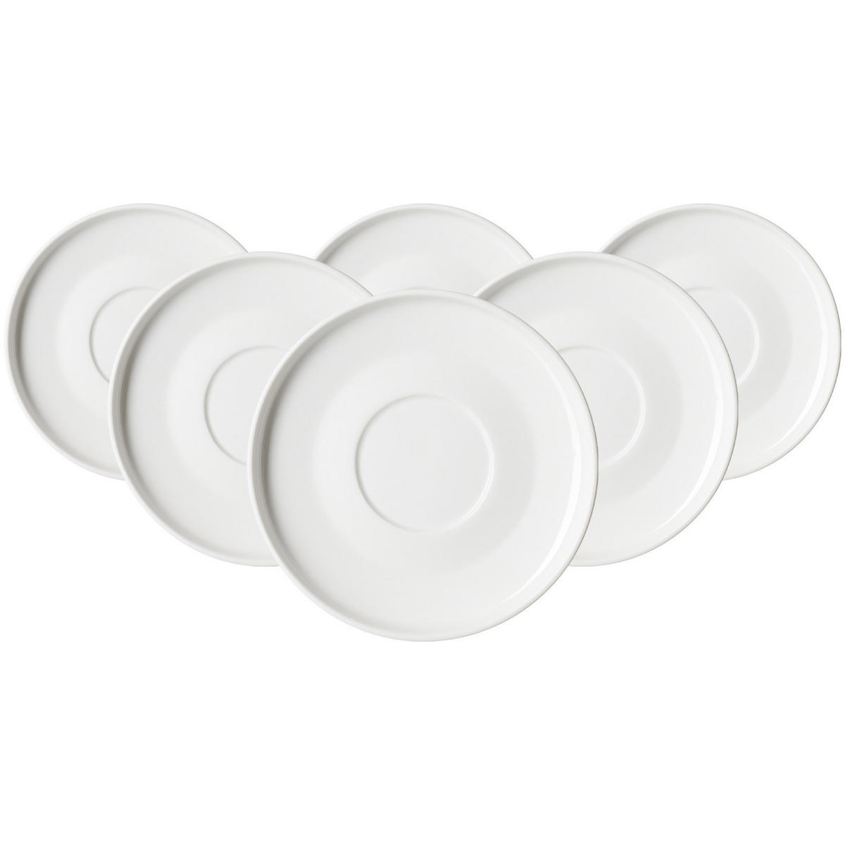 KAFFEEUNTERTASSEN Kelly weiß ø 15 cm 6er Set - Weiß, Keramik (15cm) - Ritzenhoff Breker