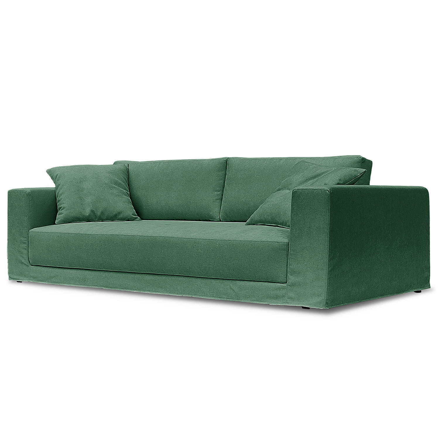 3-SITZER SOFA mit Wechselbezug - Webstoff - Grün, Textil (245/63/122cm) - home24