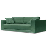 3-SITZER SOFA mit Wechselbezug - Webstoff - Grün, Textil (245/63/122cm) - home24