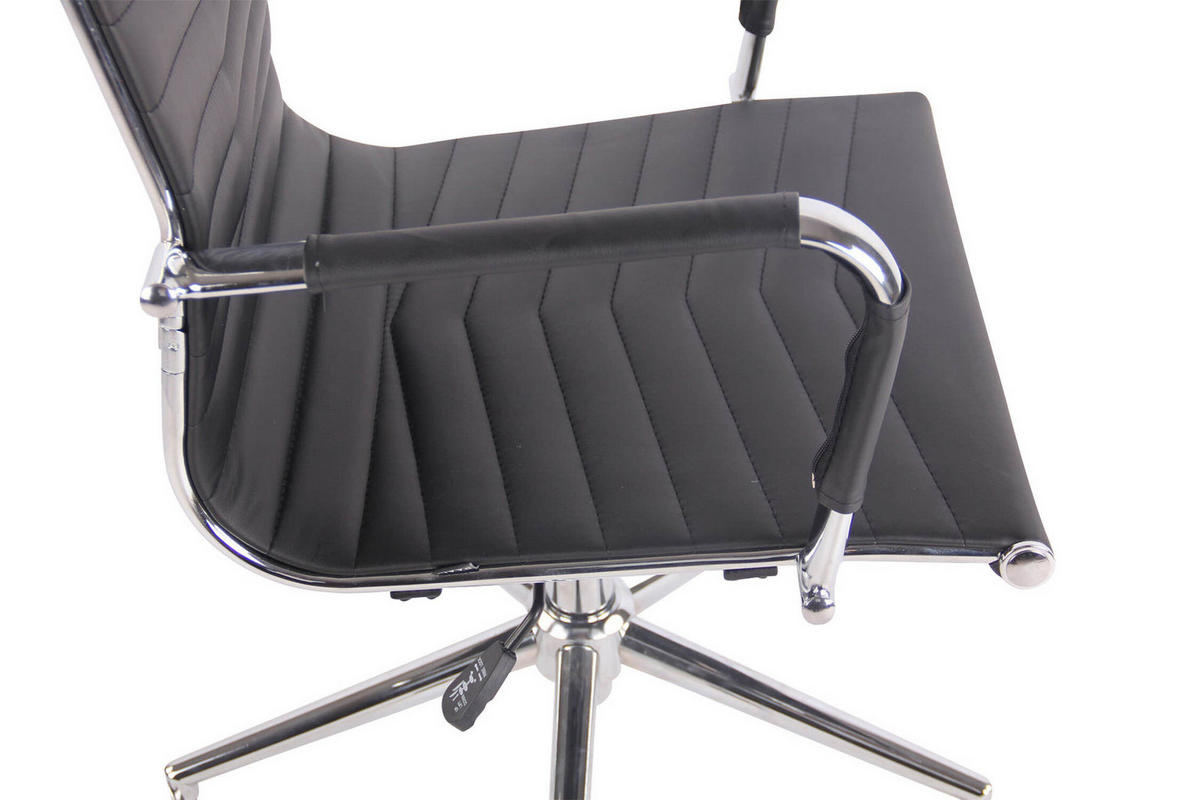 BÜROSTUHL Battle, Kunstleder Schwarz - Schwarz, Textil/Metall (57/120/65cm) - TPFLiving