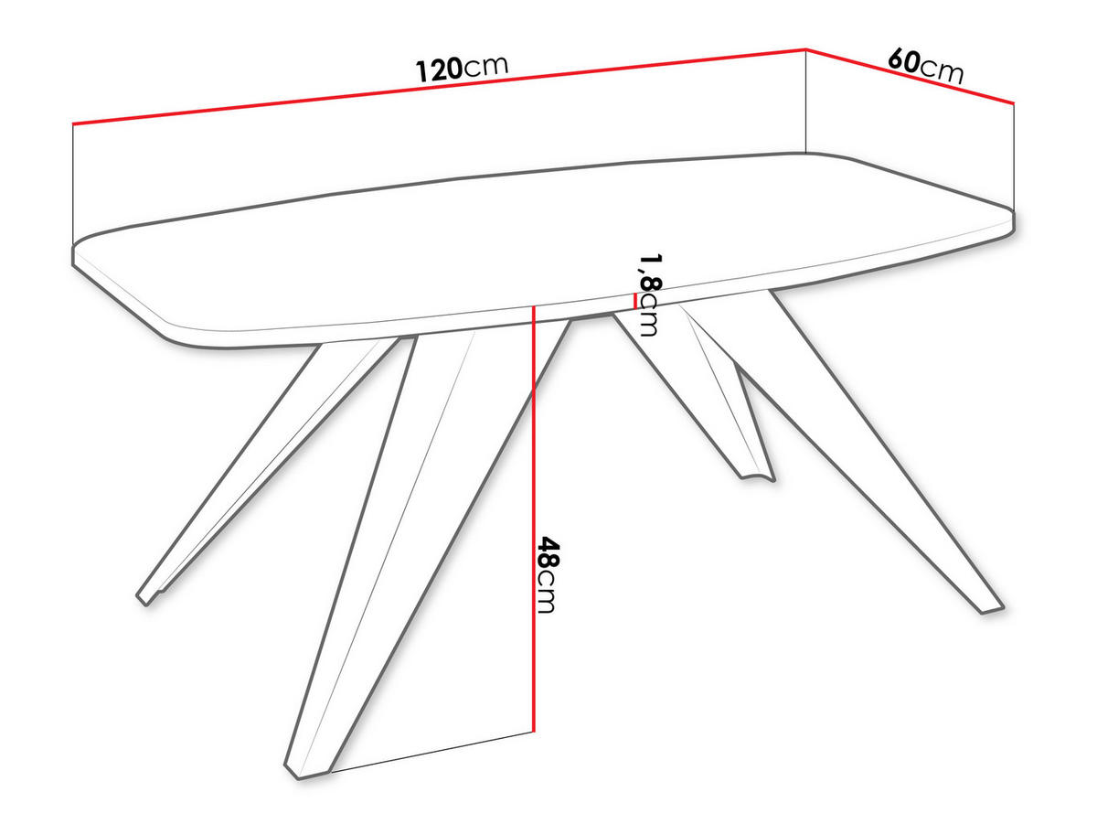 COUCHTISCH Luna - Schwarz/Naturfarben, Holzwerkstoff/Metall (60/120/48cm) - MIRJAN24