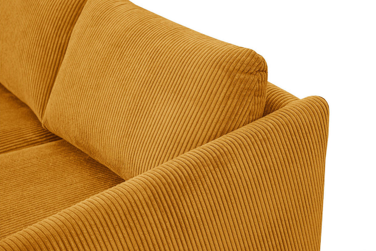 SOFA VILT 3-Sitzer, honig - Schwarz/Honig, Holzwerkstoff/Kunststoff (202/89/94cm) - Courtois Laville