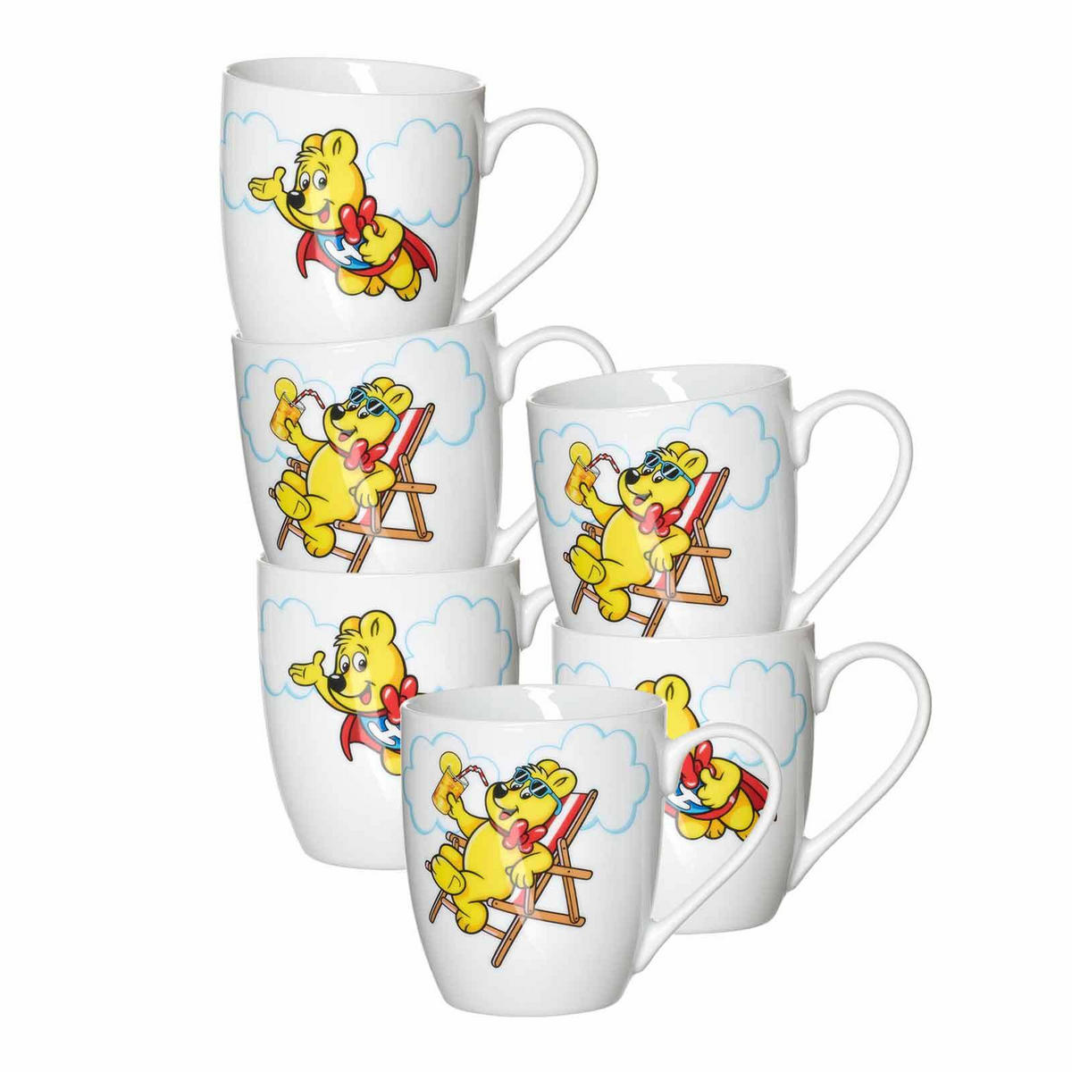BECHER CLOUDS Haribo bunt 500 ml 6er Set - Multicolor, Keramik (0.5L) - Ritzenhoff Breker