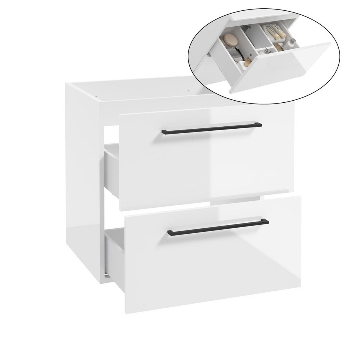 BADMÖBEL-SET 4-TLG. Messina-107 - Weiß, Holzwerkstoff (150/170/46cm) - Lomado