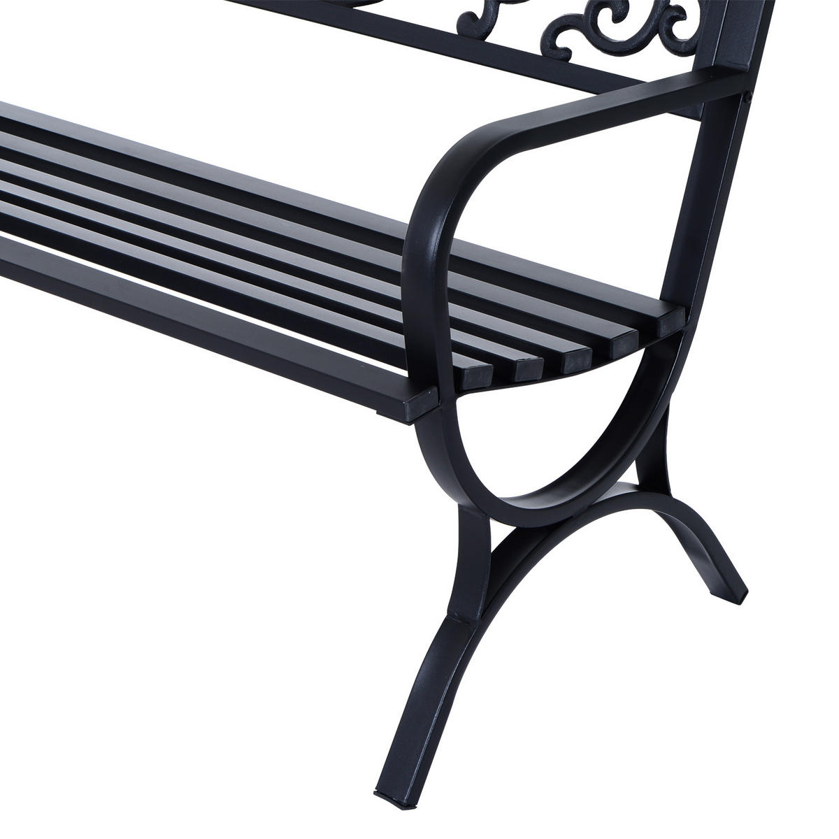 GARTENBANK DE-17748 Schwarz - Schwarz, Metall (127/85/60cm) - ComfortXL