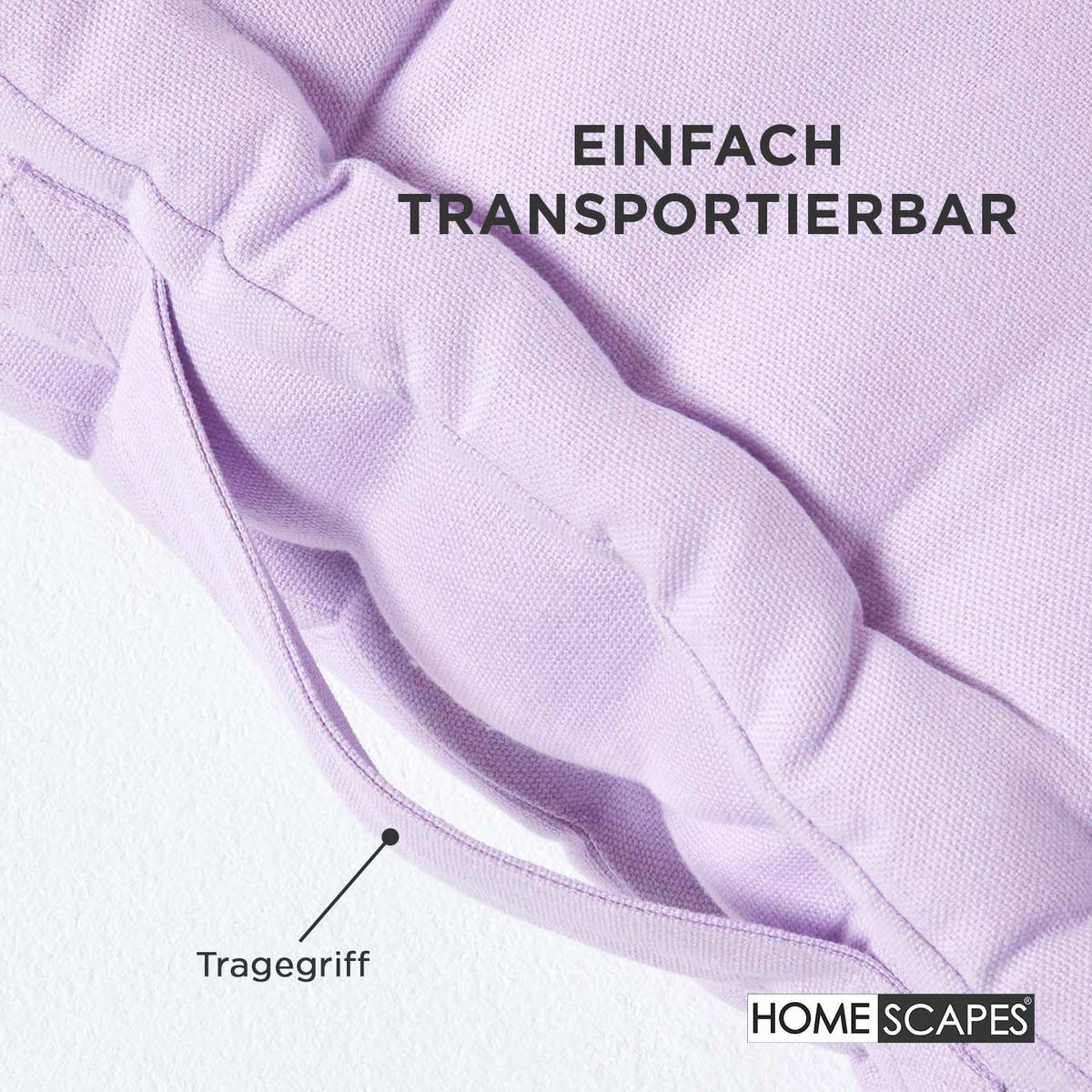 SITZKISSEN flieder 40/40/8 cm – Bodenkissen unifarben - Flieder, Textil (40/40/8cm) - Homescapes