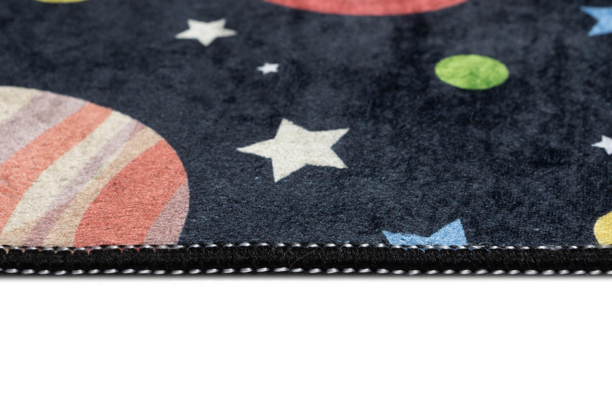 TEPPICH EMMA Schwarz 80/150 cm - Schwarz, Kunststoff (80/150cm) - Tapiso