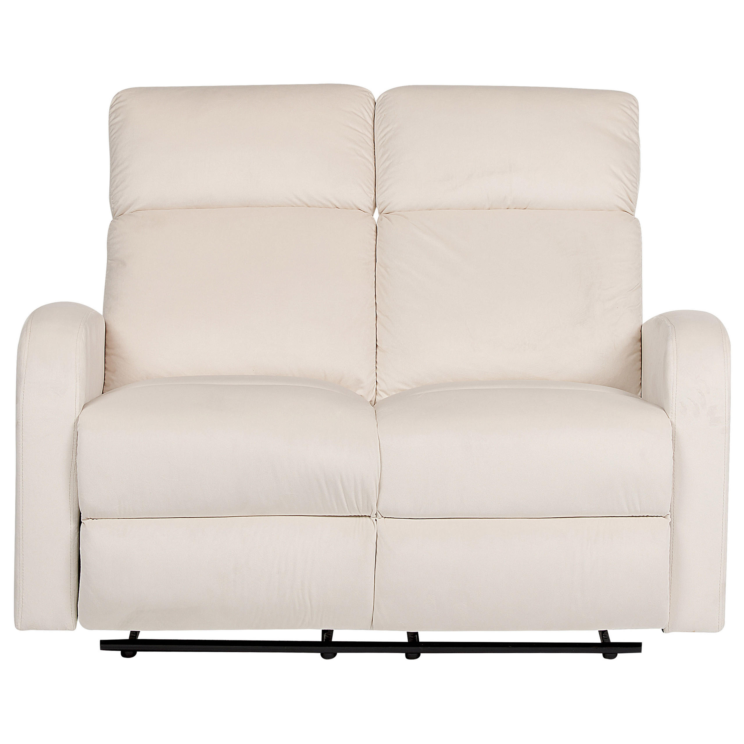 2-SITZER-SOFA Samtstoff creme manuell verstellbar Verdal - Weiß, Textil (128/102/73cm) - Beliani
