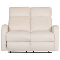 2-SITZER-SOFA Samtstoff creme manuell verstellbar Verdal - Weiß, Textil (128/102/73cm) - Beliani