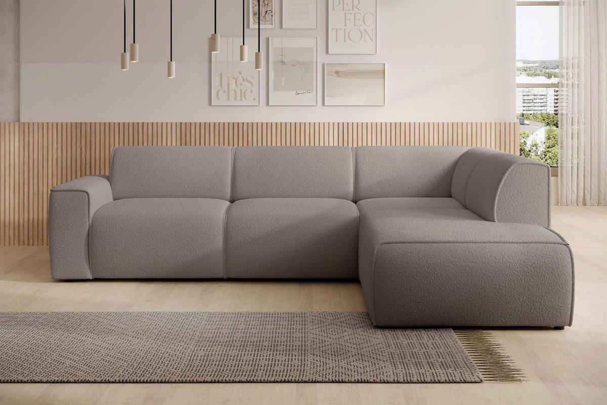 ECKSOFA Bouvi Graubraun rechts - Graubraun/Schwarz, Kunststoff/Textil (220/292cm) - Selsey