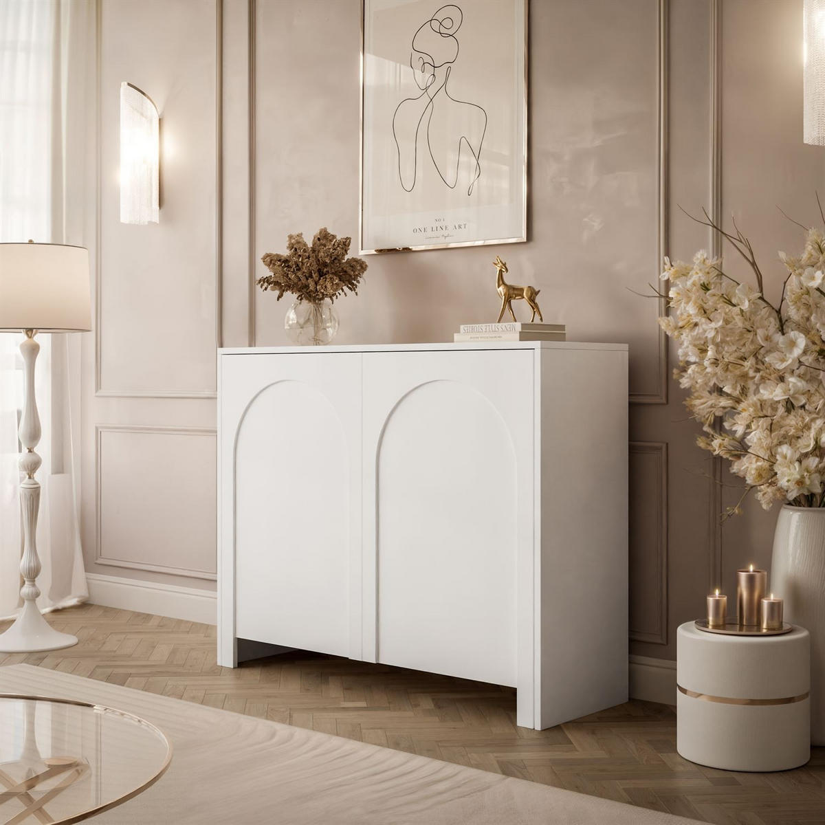 KOMMODE ARIADNA weiß zweitürig - Weiß, Holzwerkstoff (104/83/35cm)