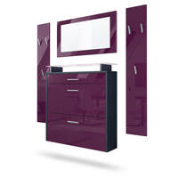 GARDEROBE Malea Fronten in Brombeer Hochglanz - Brombeere, Holzwerkstoff (180/180/23cm) - Vladon
