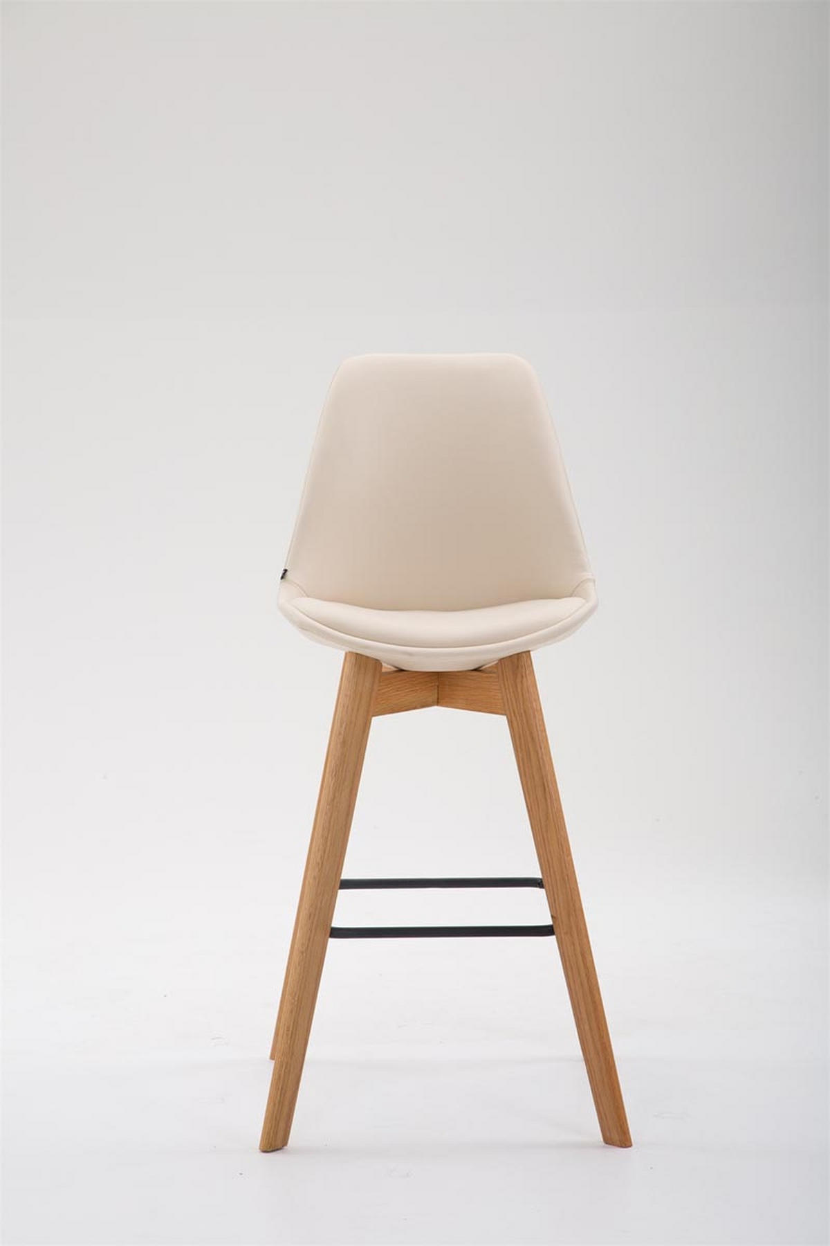 BARHOCKER Medoc, Gestell Natura, Kunstleder Creme - Creme/Naturfarben, Holz/Kunststoff (48/100/56cm) - TPFLiving