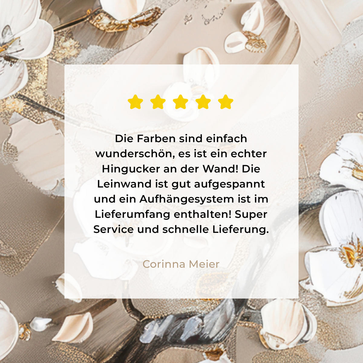 LEINWANDBILD Blumen - Weiß - Gold - Beige - Luxus Room Decor 30x40 cm - Greige, Textil (30/40cm) - MuchoWow