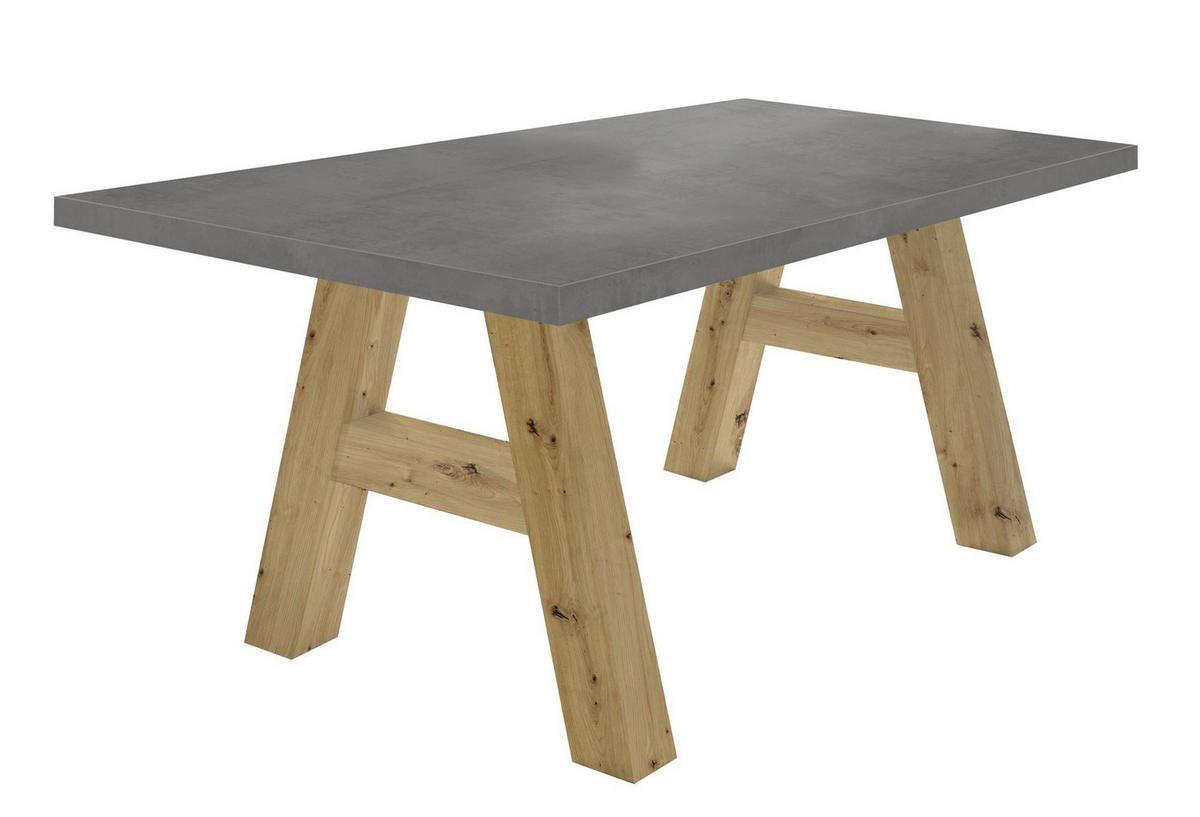 ESSZIMMERTISCH Elia 2 140 x 90 x 75 Esstisch Asteiche/Graphit - Grau, Holz (140/90/75cm) - 58aufmkessel