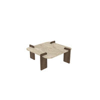 COUCHTISCH Brilliance Travertin Braun Granit Optik 90x90 - Beige/Braun, Holzwerkstoff (90/90/35cm) - moebel17