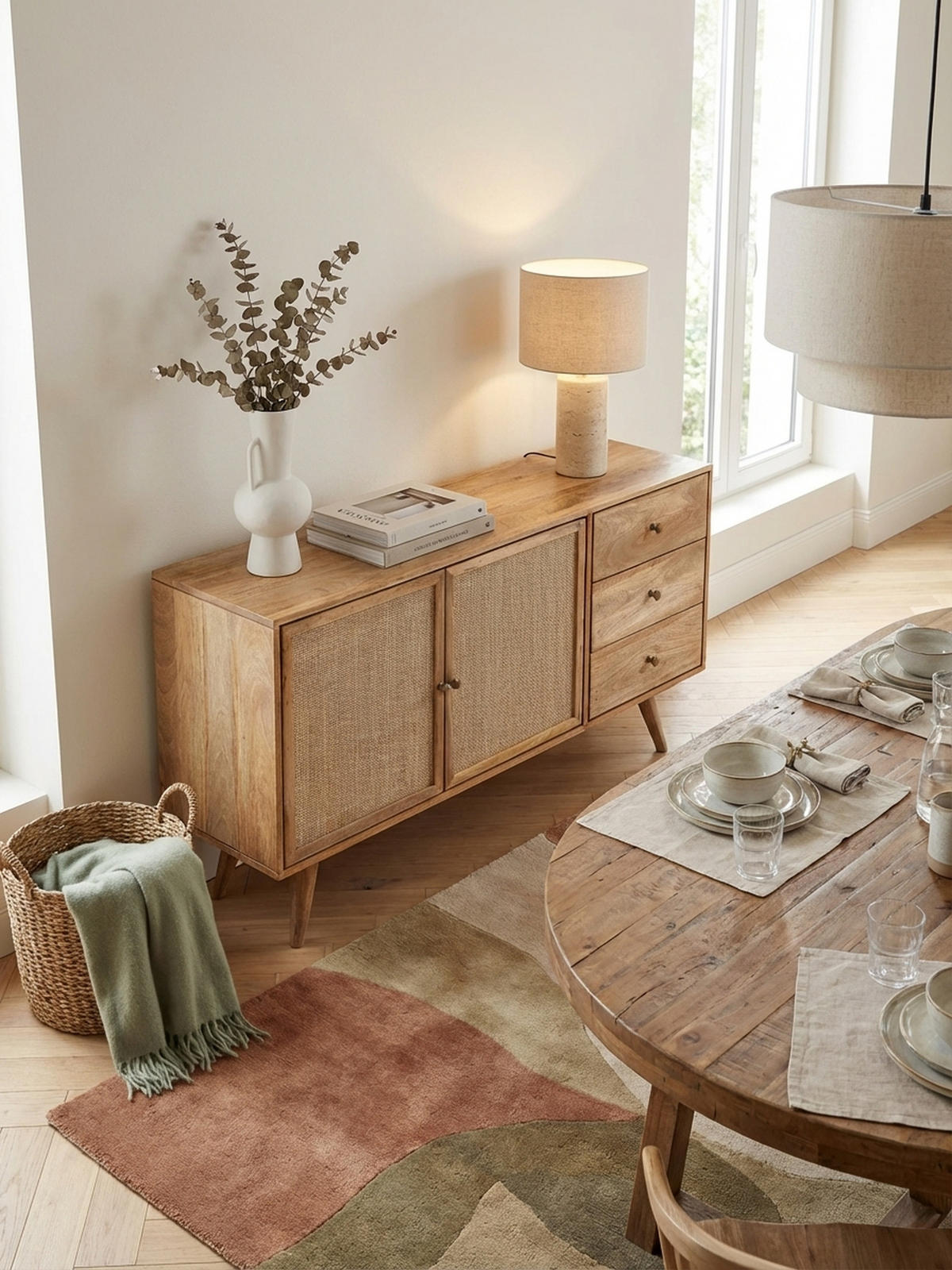 SIDEBOARD – Mangoholz, robust, viel Stauraum - Braun, Holz/Metall (140/75/40cm) - KADIMA DESIGN