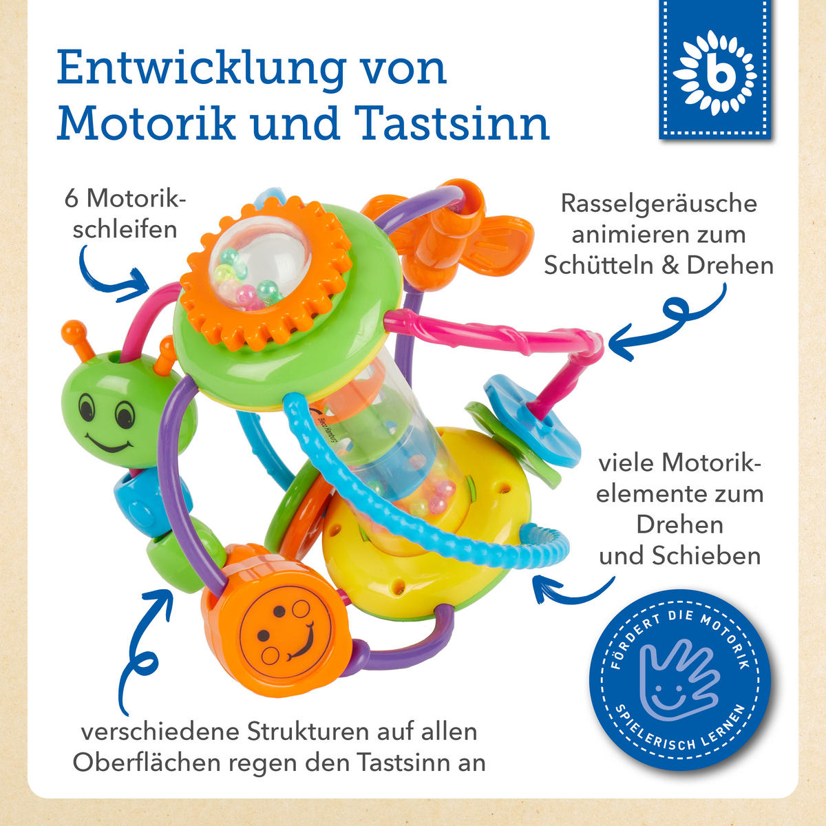 MOTORIKBALL Babys - Multicolor, Kunststoff (15/15cm) - Bieco Spielwaren