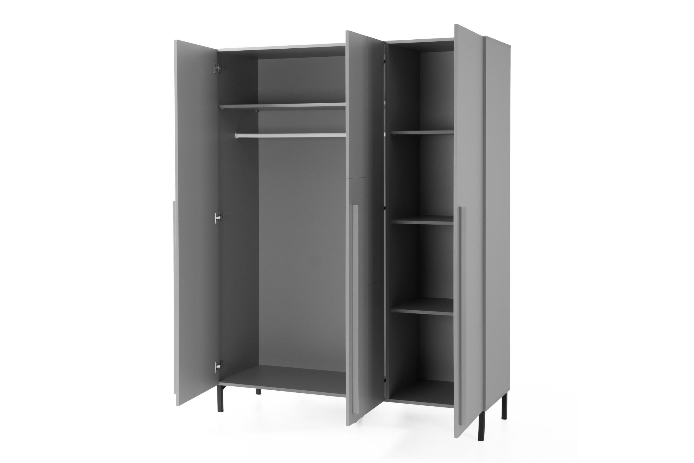 KINDERKLEIDERSCHRANK SORENTO 01 150/50/195 in Eukalyptus/Baltic Düne Eiche/Schwarzer Onyx - Eukalyptusholzfarben/Eichefarben, Holzwerkstoff (150/195/50cm) - Deine Möbel 24