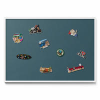 MAGNETTAFEL 100x70 cm Weißer Rahmen Dunkles Petrol - Pastellblau, Metall (100/70/0.4cm) - TULUP