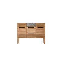 BADEZIMMERMÖBEL Slats Natur aus Teak - Naturfarben, Holz (122/91/41cm) - Tikamoon