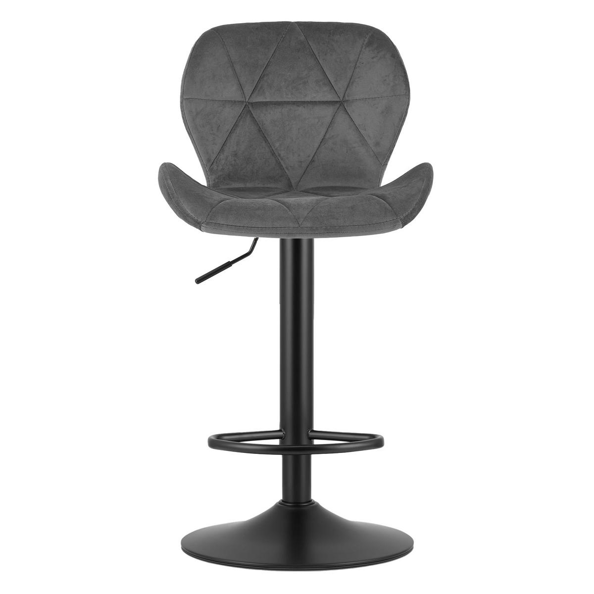 BARHOCKER WEST grauer Sitz, schwarze Basis - Schwarz/Grau, Textil (46/111/48.5cm) - Valora