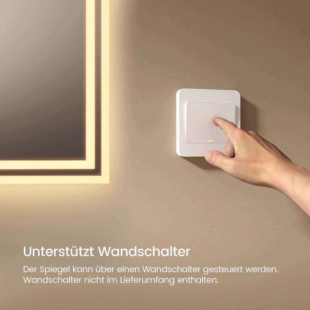 BADSPIEGEL mit Explosionsgeschützte Folie Beleuchtung 70/50/3,5 cm - Weiß, Glas (50/3.5/70cm) - EMKE