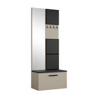 GARDEROBENSCHRANK Rosanno III Kaschmir 80,6/204/40 cm – Modern, mit Spiegel und Kleiderhaken - Beige, Holzwerkstoff/Kunststoff (80.6/204.1/40cm) - AX Living