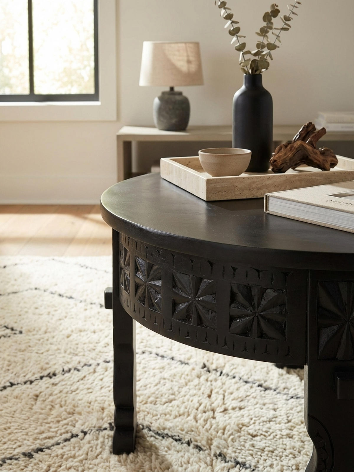 COUCHTISCH Orientalisch in Schwarz, Lackiertes Massivholz, Handgefertigt - Schwarz, Holz (60/60/36cm) - KADIMA DESIGN