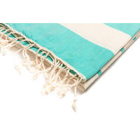 HAMAMTUCH Gestreift 100x180 Türkis - Türkis, Textil (180/100cm) - Villa Möbel