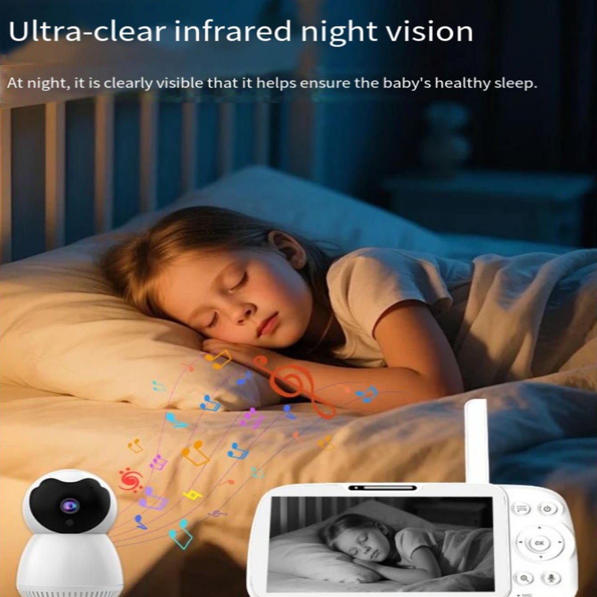 BABYPHONE, HD 720p,USB-Anschluss - Weiß, Kunststoff - Authentics