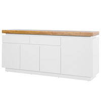SIDEBOARD - Inkl. Beleuchtung - Eichefarben/Weiß, Holzwerkstoff (175/80/40cm) - home24