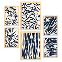 POSTER Set Mit 6 Bland Arts A3 & A4 Rahmen Aus Hellem Holz - Beige, Papier (29/3cm) - Nacnic
