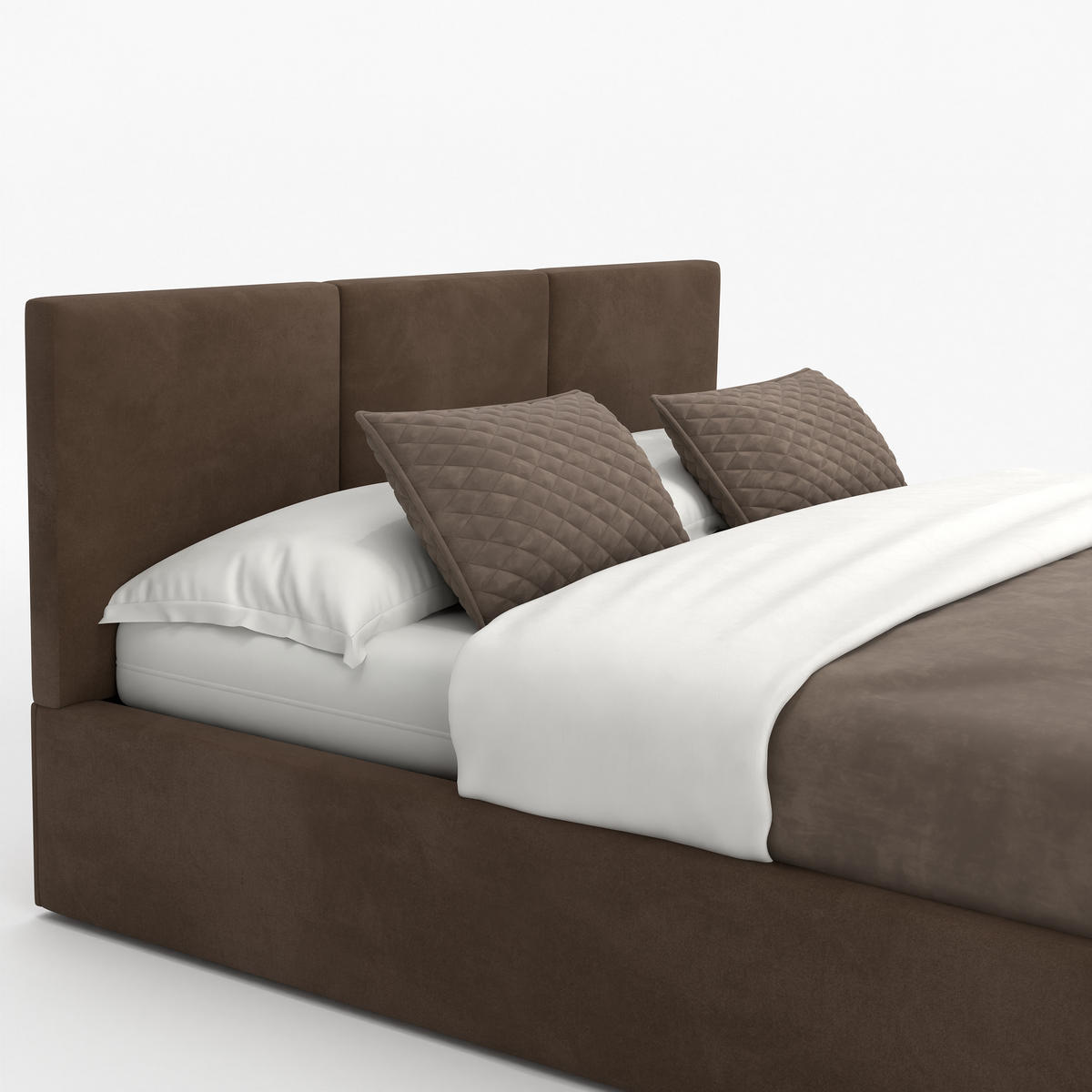 POLSTERBETT mit Stauraum Braun 180x200cm Kopfteil 88cm - Braun, Holzwerkstoff/Textil (180/200cm) - Muralo