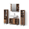 BADMÖBEL-SET Fucino Eiche rustikal 4 Teile, mit Midischränke - Wildeiche, Holzwerkstoff (60/54/32cm) - Livinity®