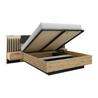 BETT mit Bettkasten - 2 Personen - Holz, Platte - Schwarz, Naturfarben Hell - - Schwarz/Naturfarben, Holz (160/200cm) - Vente-Unique
