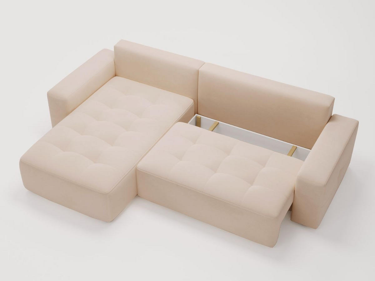 ECKSOFA Portland Beige Links - Beige, Holz/Kunststoff (165/250cm) - Graingold